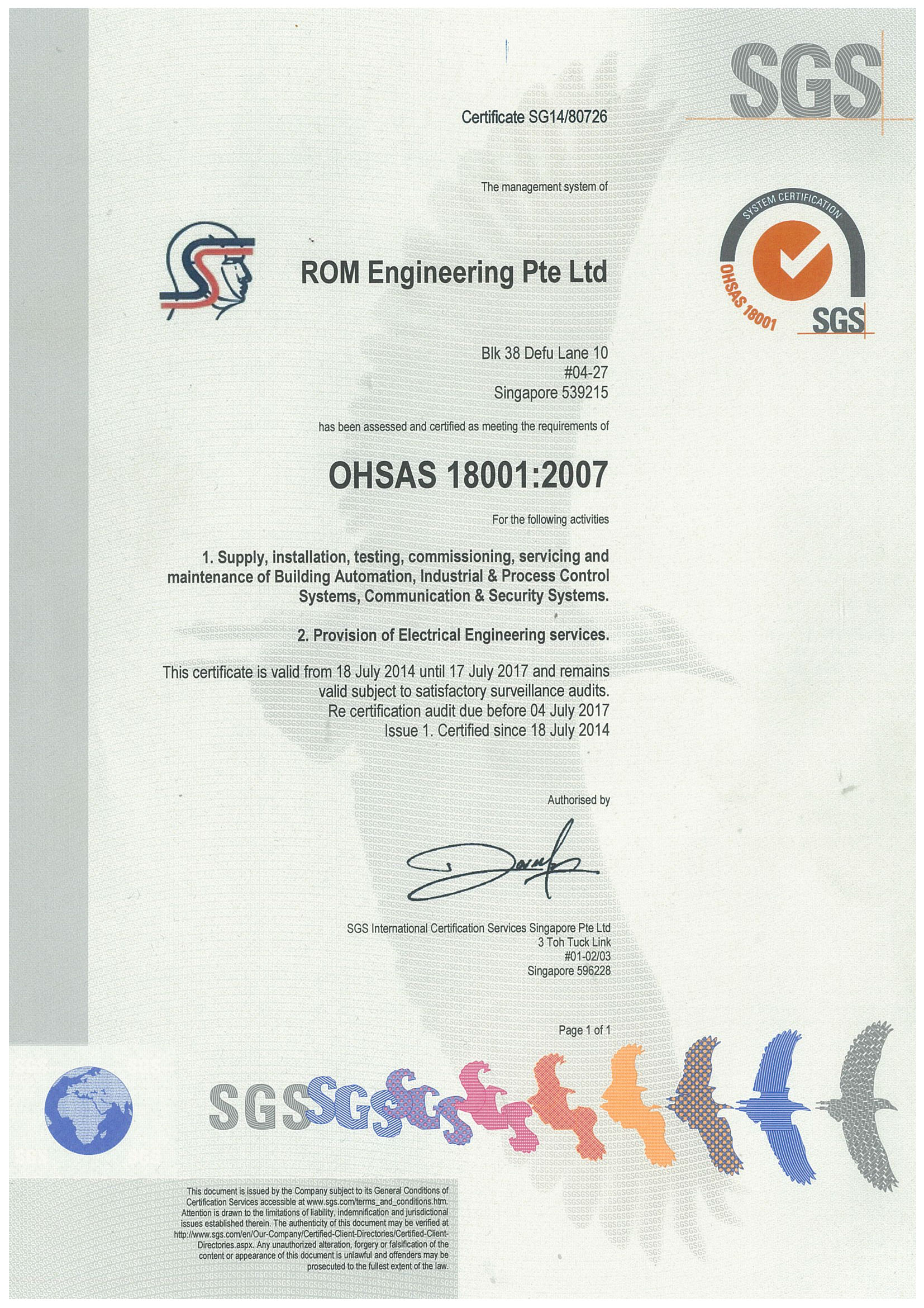 Certification